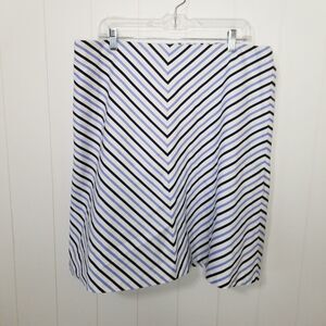 Banana Republic Skirt Size 16 Blue White Asymmetrical Striped